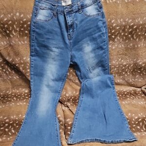 Blue Wide Leg Flare Jeans with Classic Style